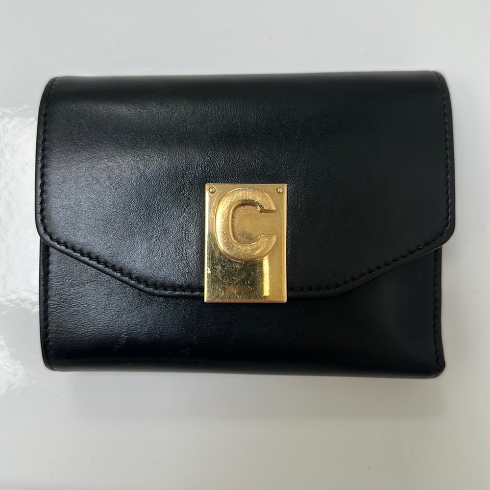 Celine tri-fold black wallet